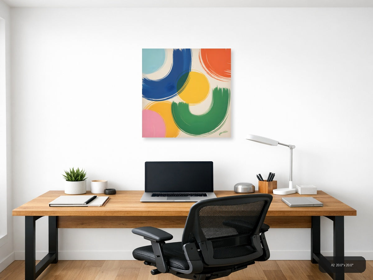 Colorful Abstract Circles Modern Wall Art — A2 / Office