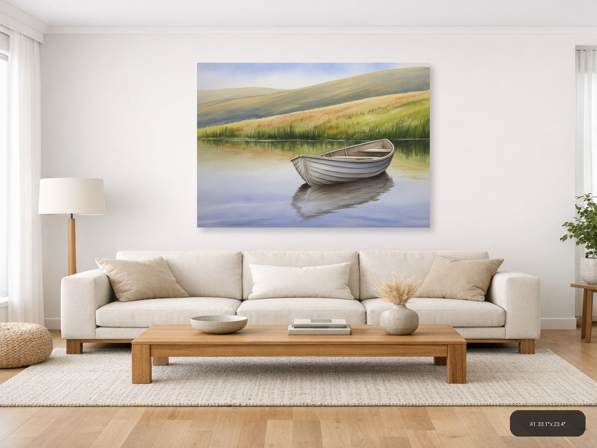 Rn — Watercolor (Landscape) Canvas Print | Watercolor Wall Art | A4 A3 A2 A1 — A1 / Living Room
