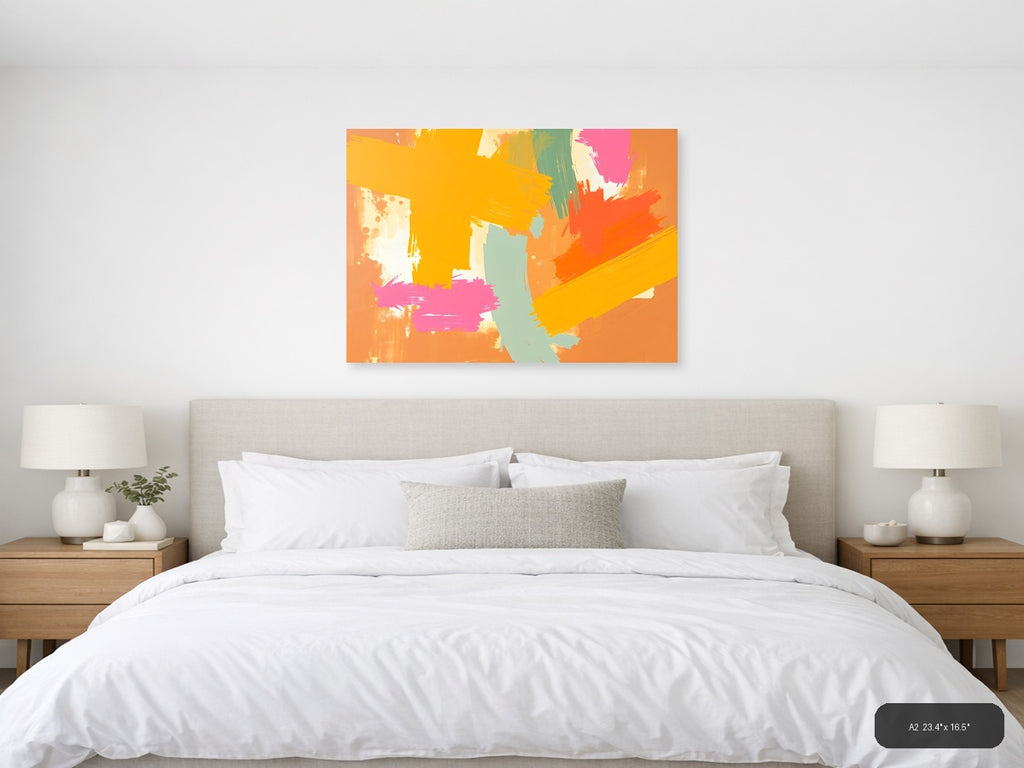 Vibrant Abstract Brushstrokes Modern Wall Art — A2 / Bedroom