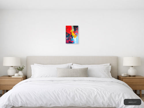 Abstract Colorful Explosion Yellow Red Blue Wall Art — A4 / Bedroom