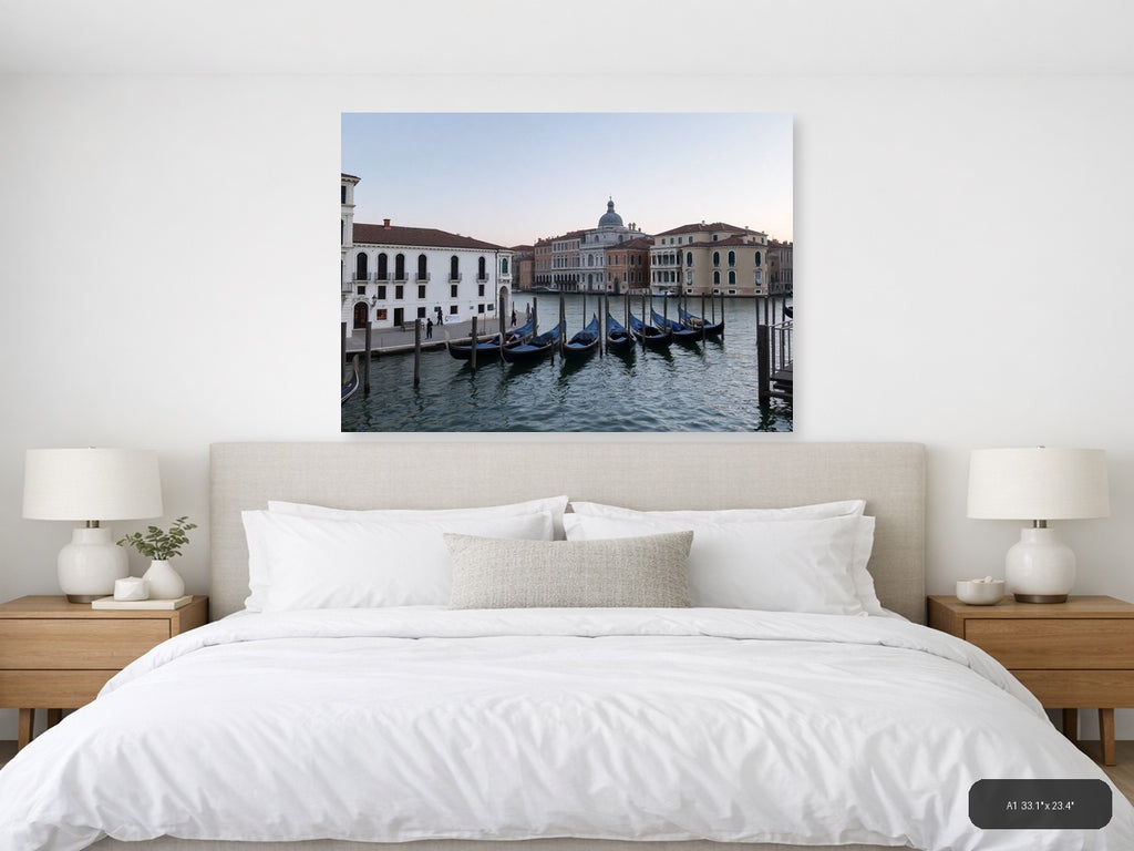 Venice Grand Canal Gondolas Architecture | Minimalist Landscape Wall Art — A1 (Bedroom)