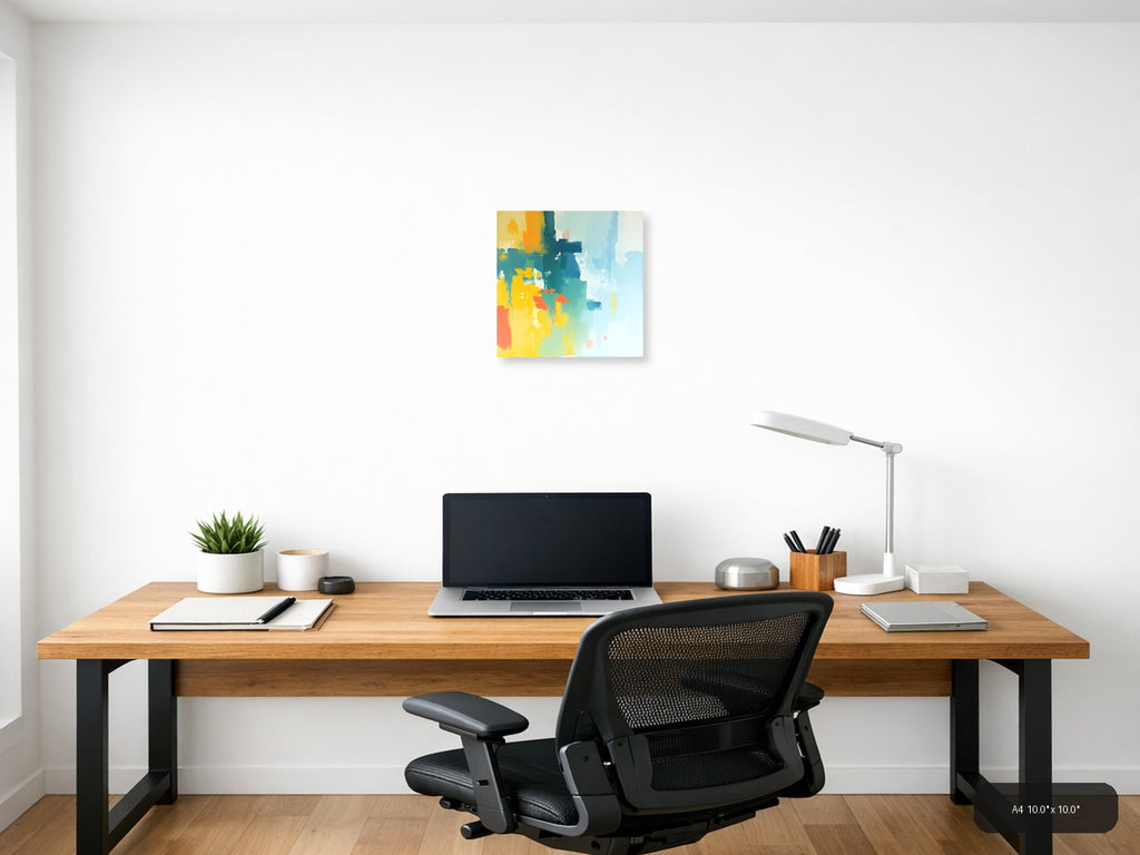 Abstract Colorful Gradient Brushstrokes Square Wall Art — A4 / Office
