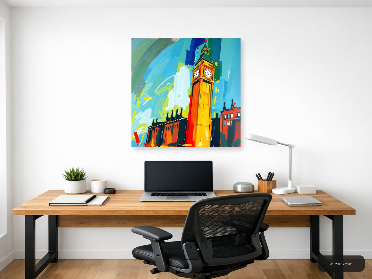 Abstract Big Ben Clock Tower London Wall Art — A1 / Office