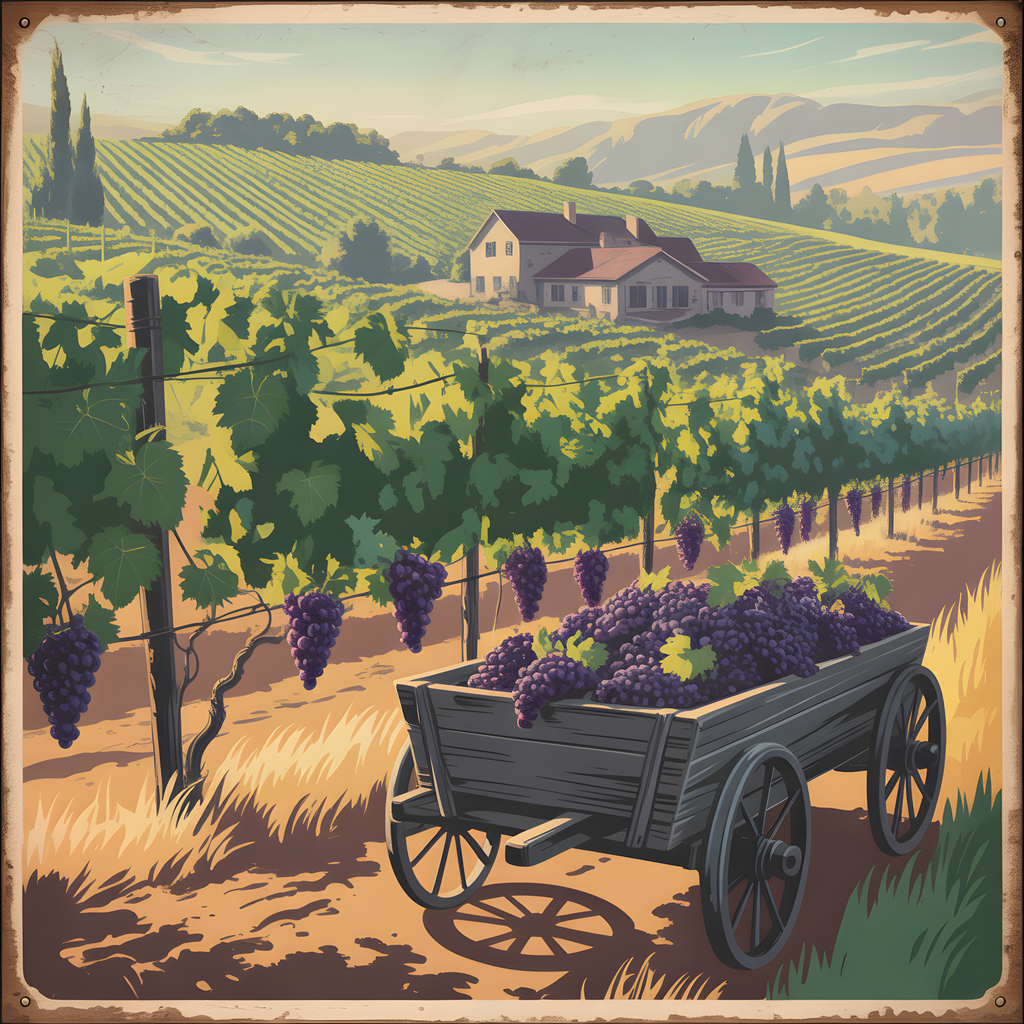 Vintage Vineyard Harvest with Farmhouse Wall Art