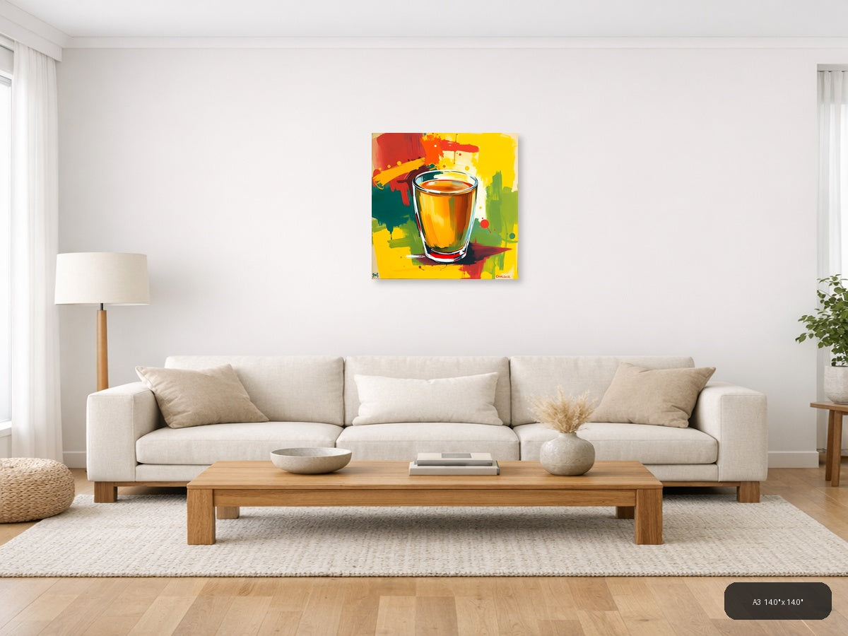Colorful Abstract Beer Glass Pop Art Wall Art — A3 / Living Room