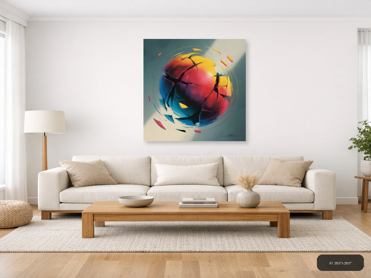 Colorful Abstract Geometric Sphere Wall Art — A1 / Living Room