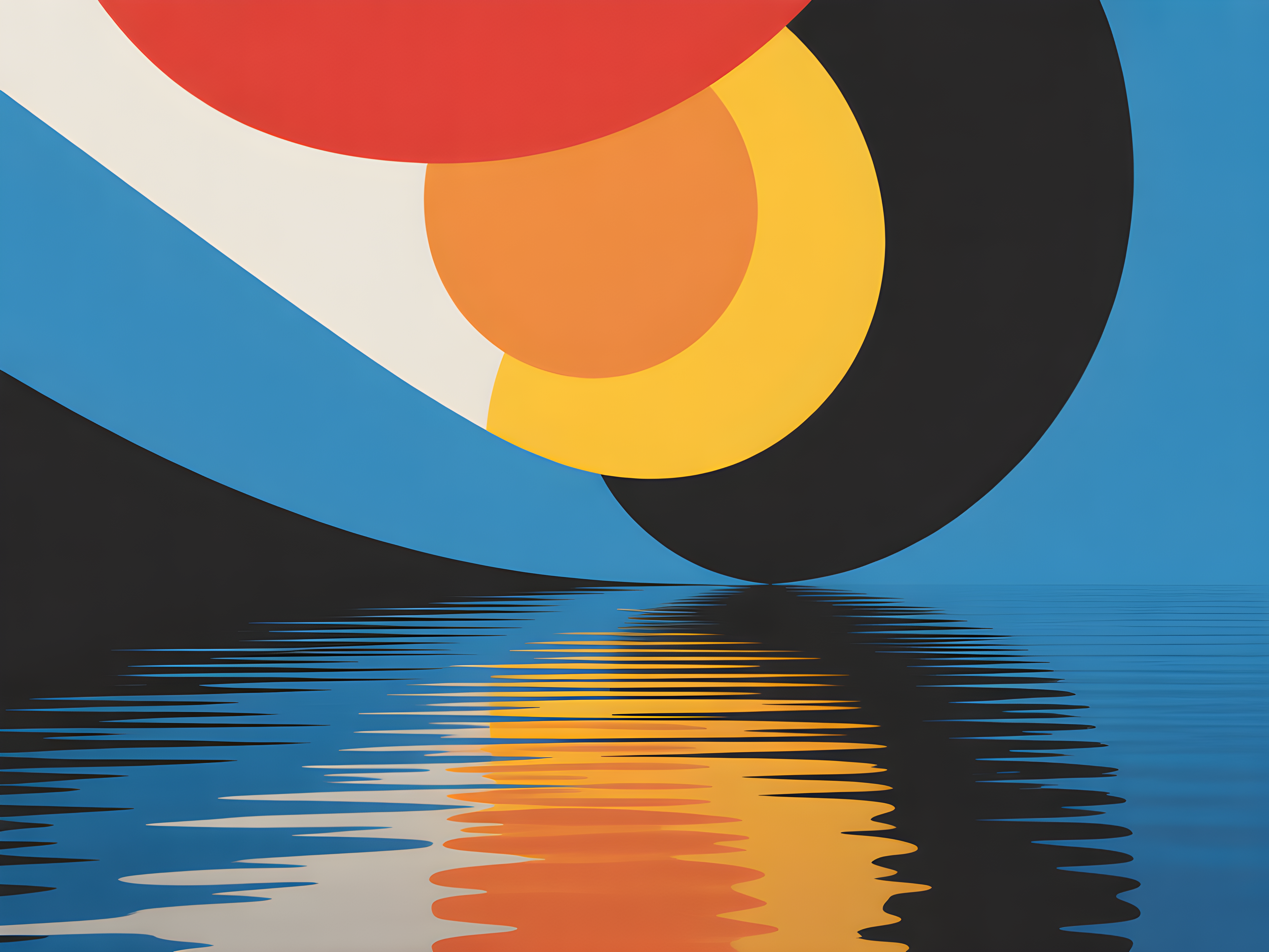 Abstract Sunset Reflection Modern Photography Wall Art