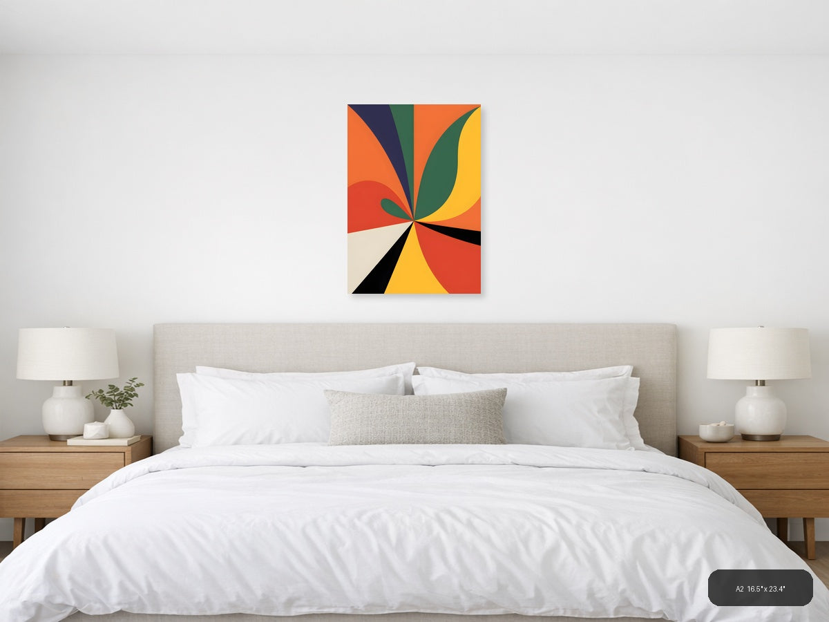 Abstract Geometric Sunburst Colorful Photography Wall Art — A2 / Bedroom