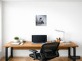 Gray Tabby Cat Portrait Minimalist Wall Art — A4 / Office