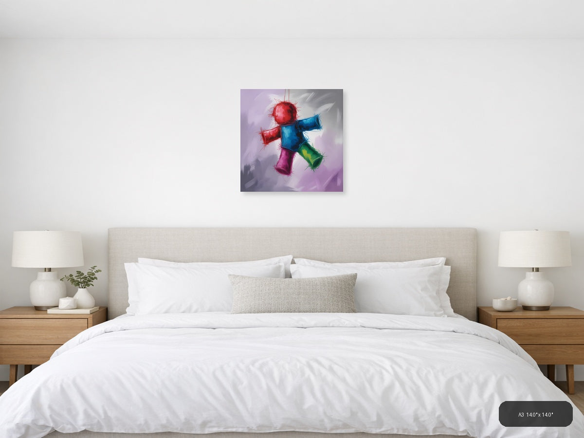 Colorful Abstract Geometric Shapes Modern Wall Art — A3 / Bedroom