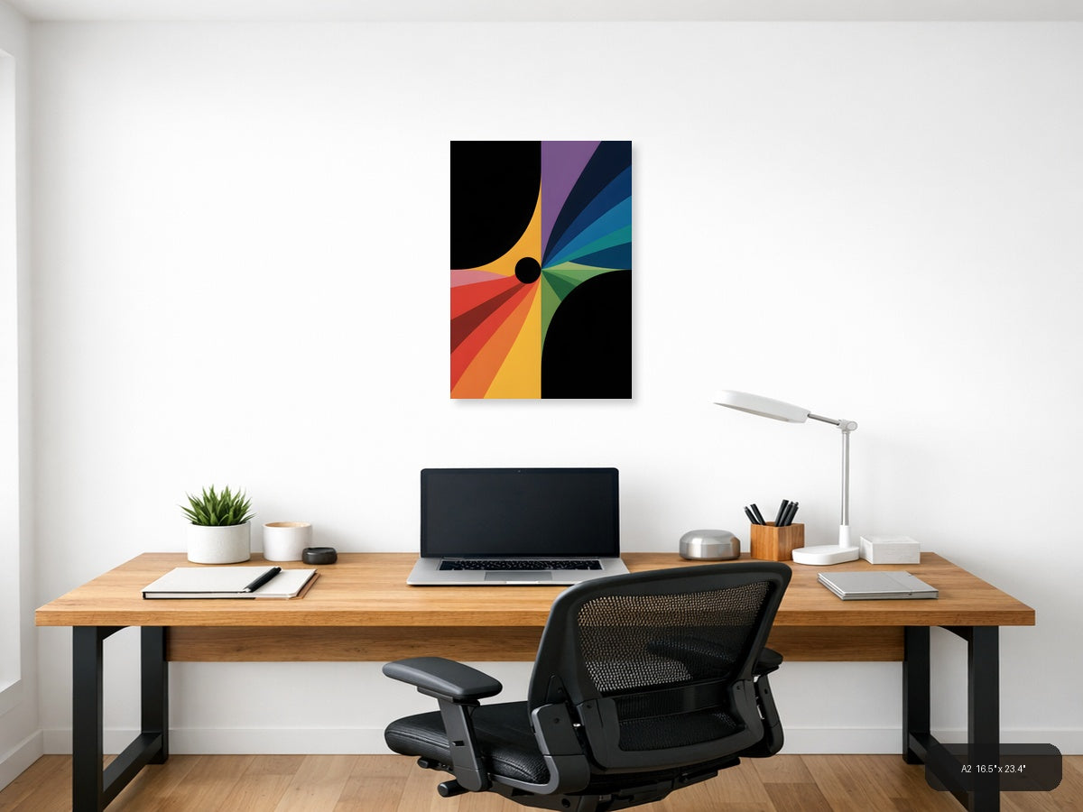 Colorful Radial Spectrum Circle Photography Wall Art — A2 / Office
