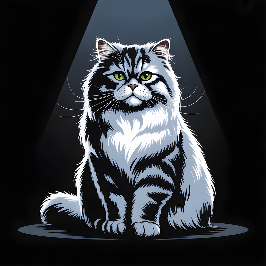Black and White Cat Portrait Studio Photography Wall Art