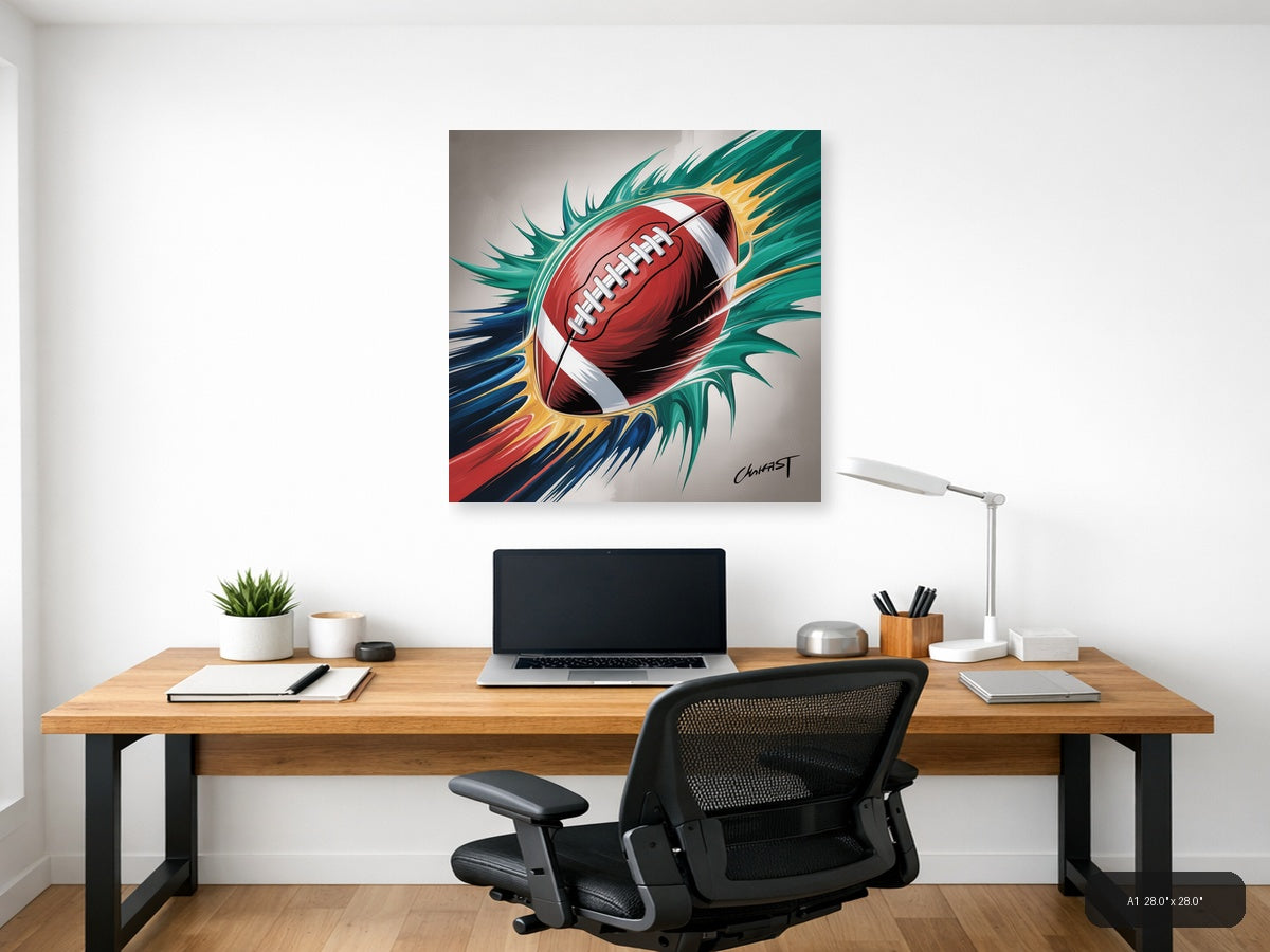 Football Prints — Abstract (Square) Canvas Print | Abstract Wall Art | A4 A3 A2 A1 — A1 / Office