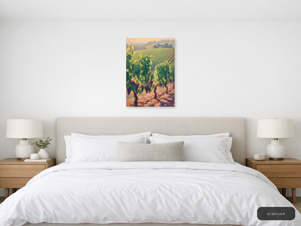 Golden Vineyard Landscape Abstract Wall Art — A2 / Bedroom