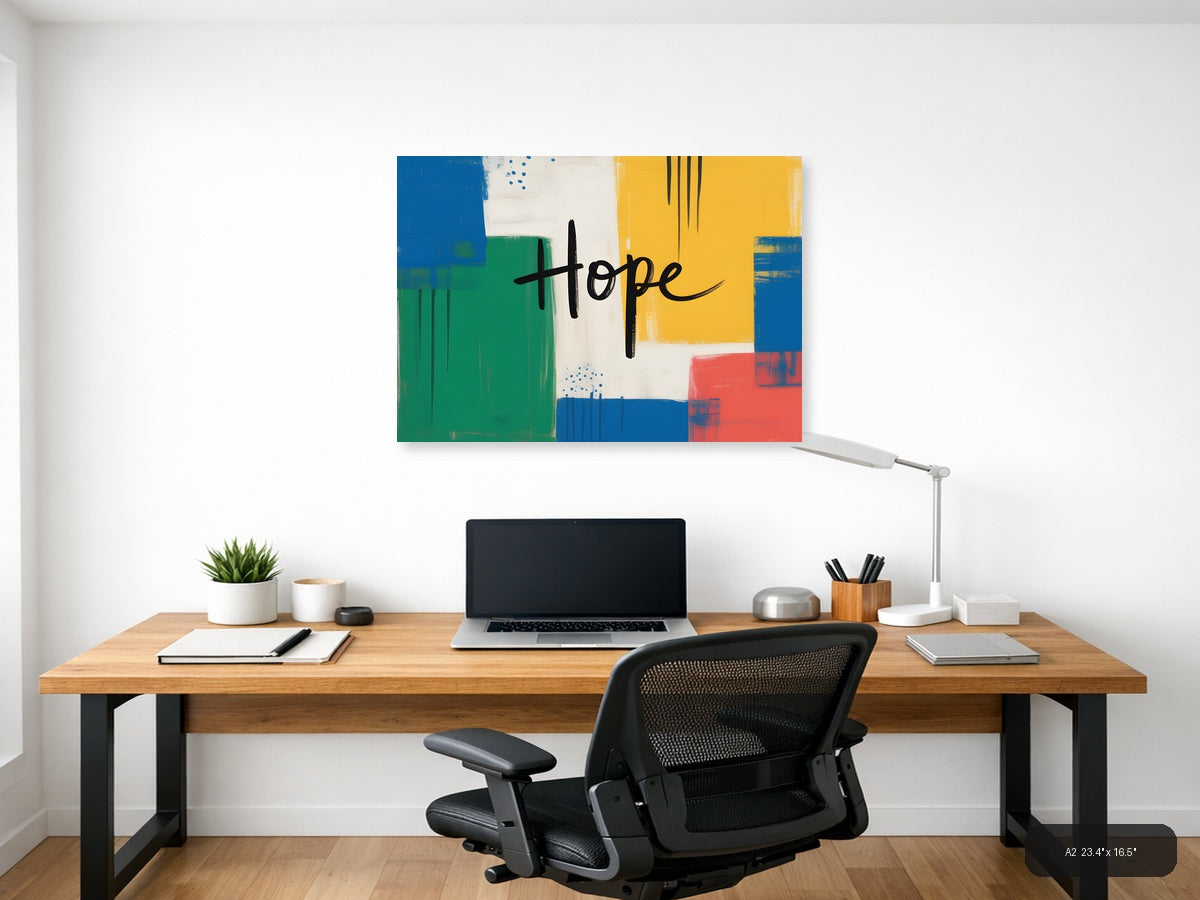 Hope Abstract Geometric Colorblock Modern Wall Art — A2 / Office