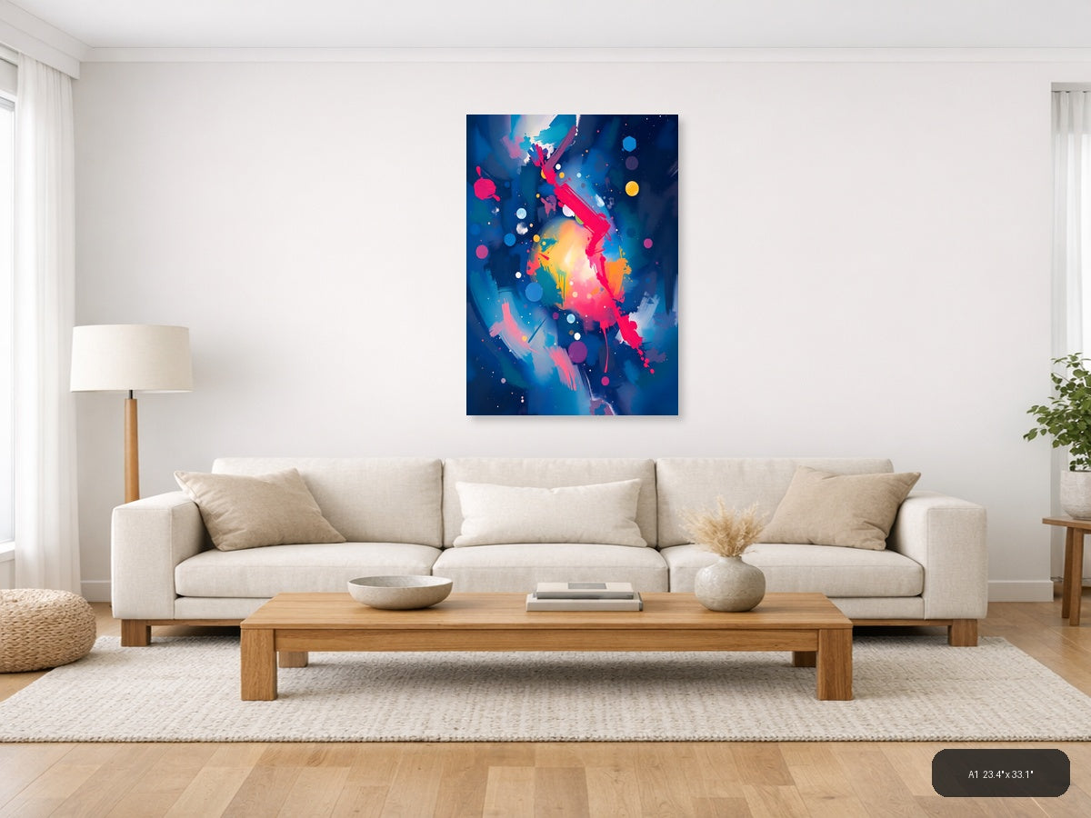 Vibrant Abstract Cosmic Explosion | Modern Wall Art — A1 / Living Room