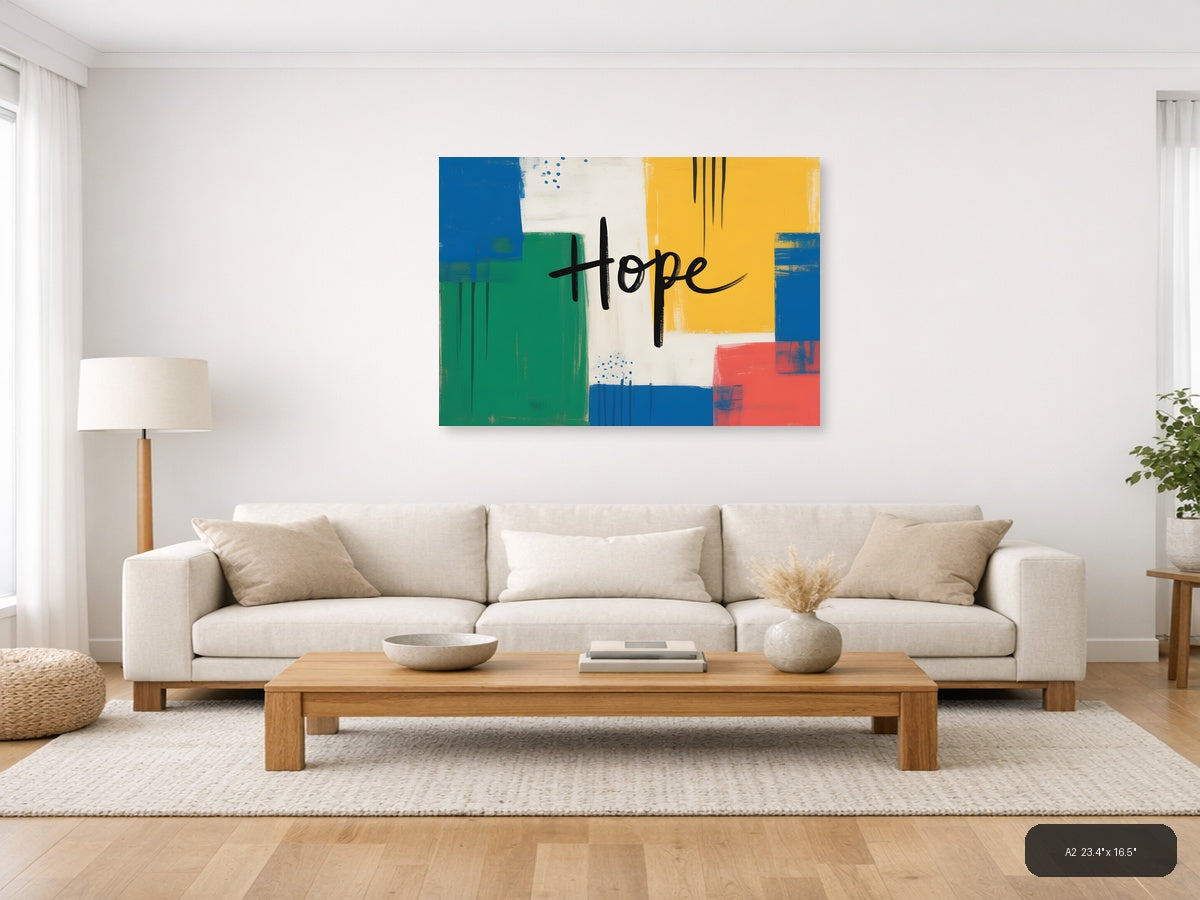 Hope Abstract Geometric Colorblock Modern Wall Art — A2 / Living Room