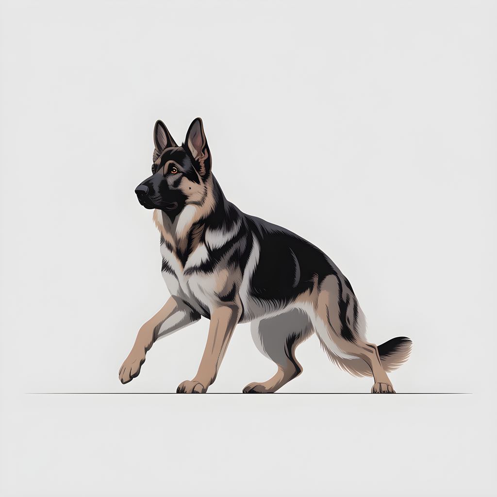 German Shepherd Minimalist Portrait Wall Art