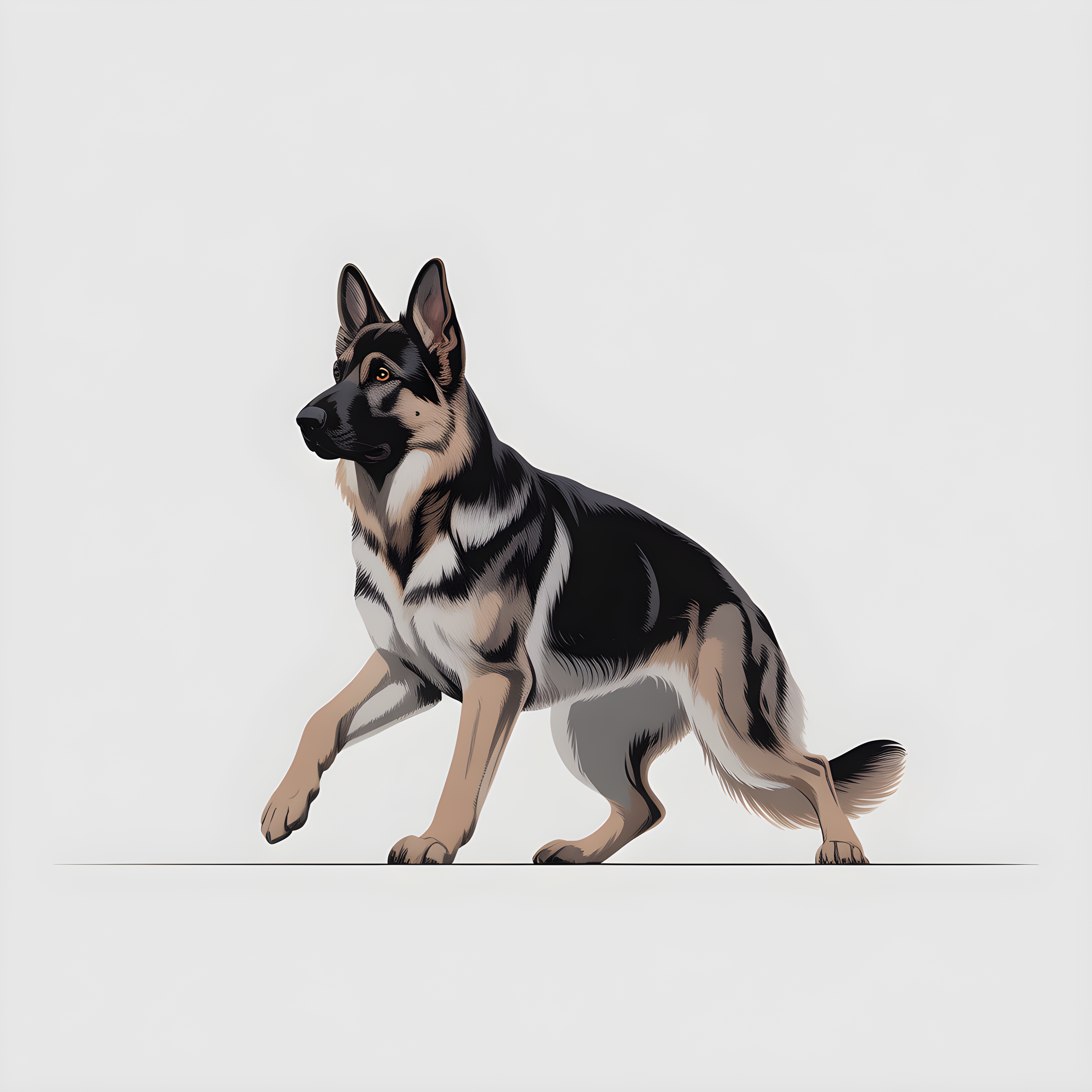 German Shepherd Minimalist Portrait Wall Art