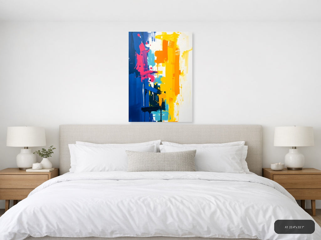 Bold Abstract Paint Splash Portrait Wall Art — A1 / Bedroom