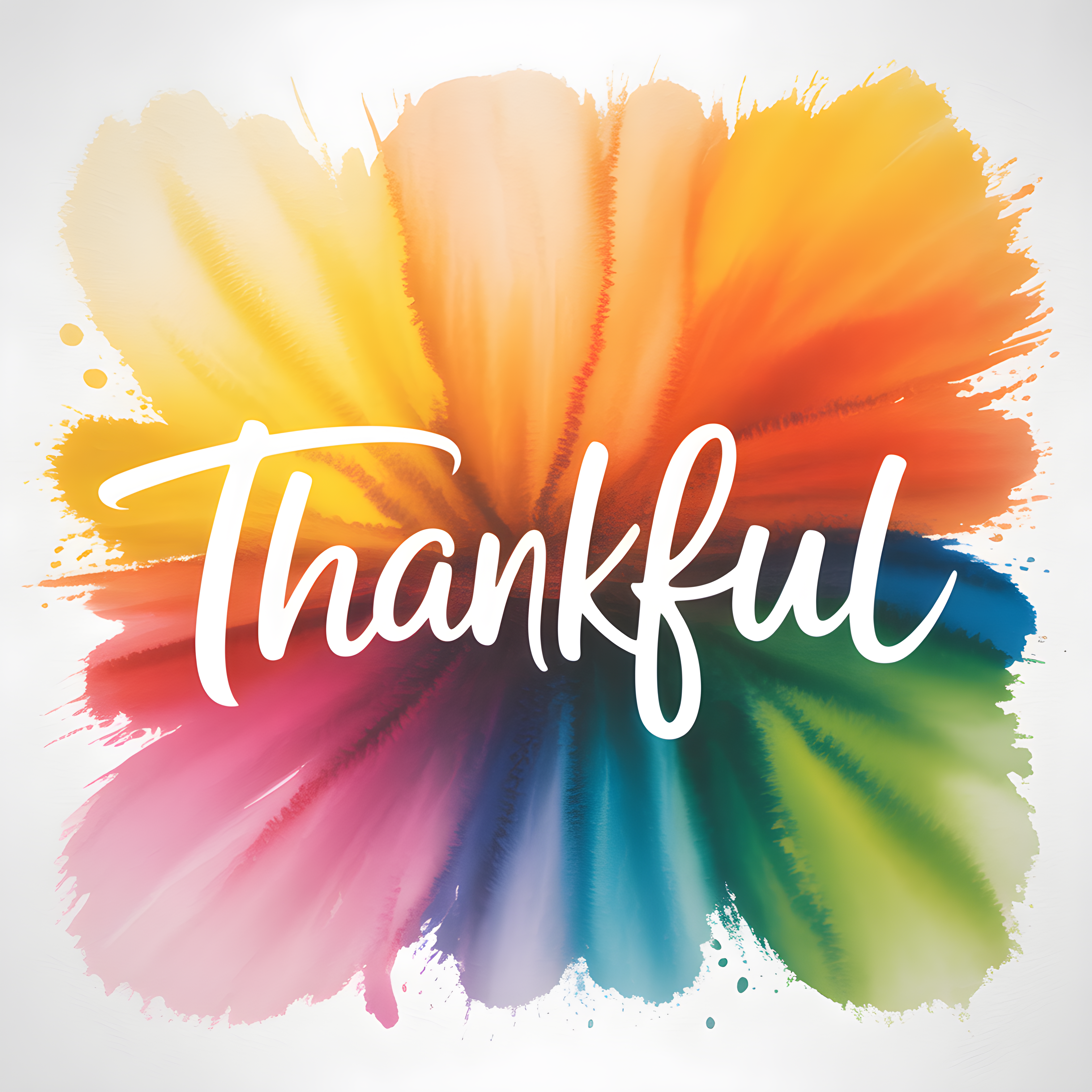 Thankful — Watercolor (Square) Canvas Print | Watercolor Wall Art | A4 A3 A2 A1