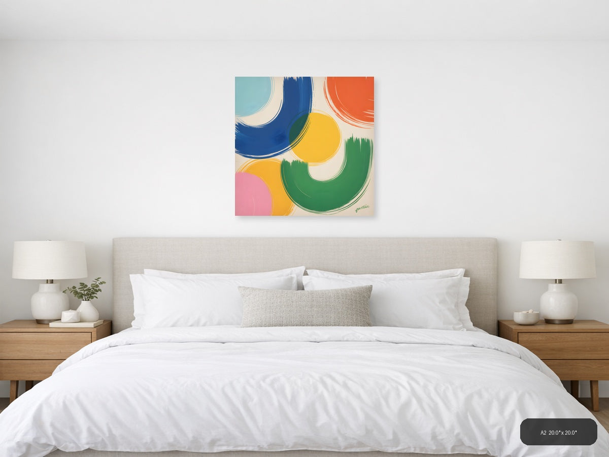 Colorful Abstract Circles Modern Wall Art — A2 / Bedroom