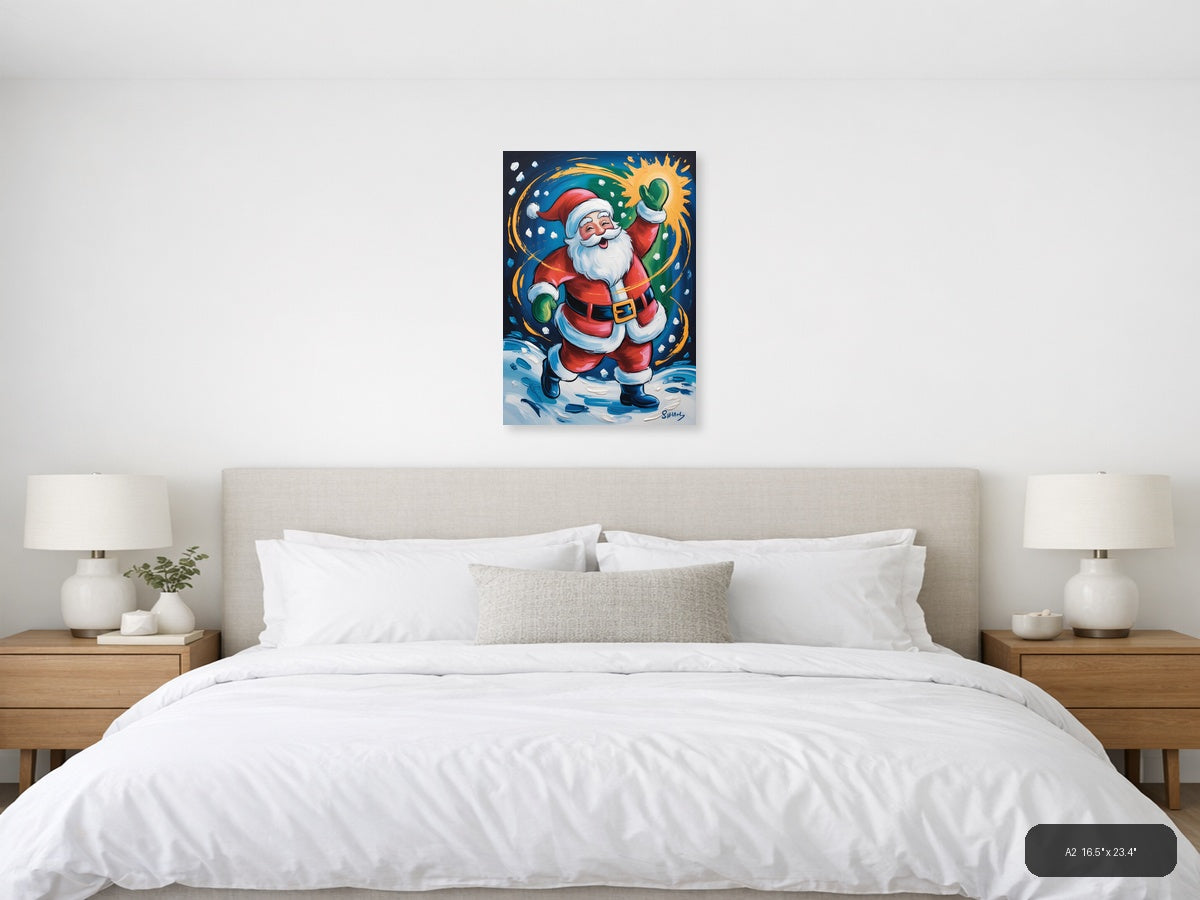 Jolly Santa Claus Abstract Portrait Wall Art — A2 / Bedroom