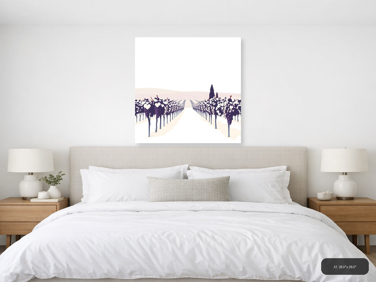 Minimalist Vineyard Path Wall Art — A1 / Bedroom