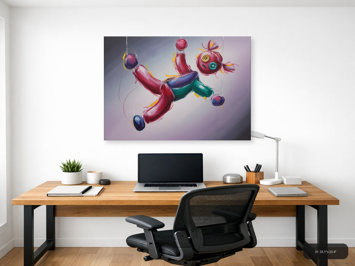 Vibrant Abstract Floating Objects Landscape Wall Art — A1 / Office