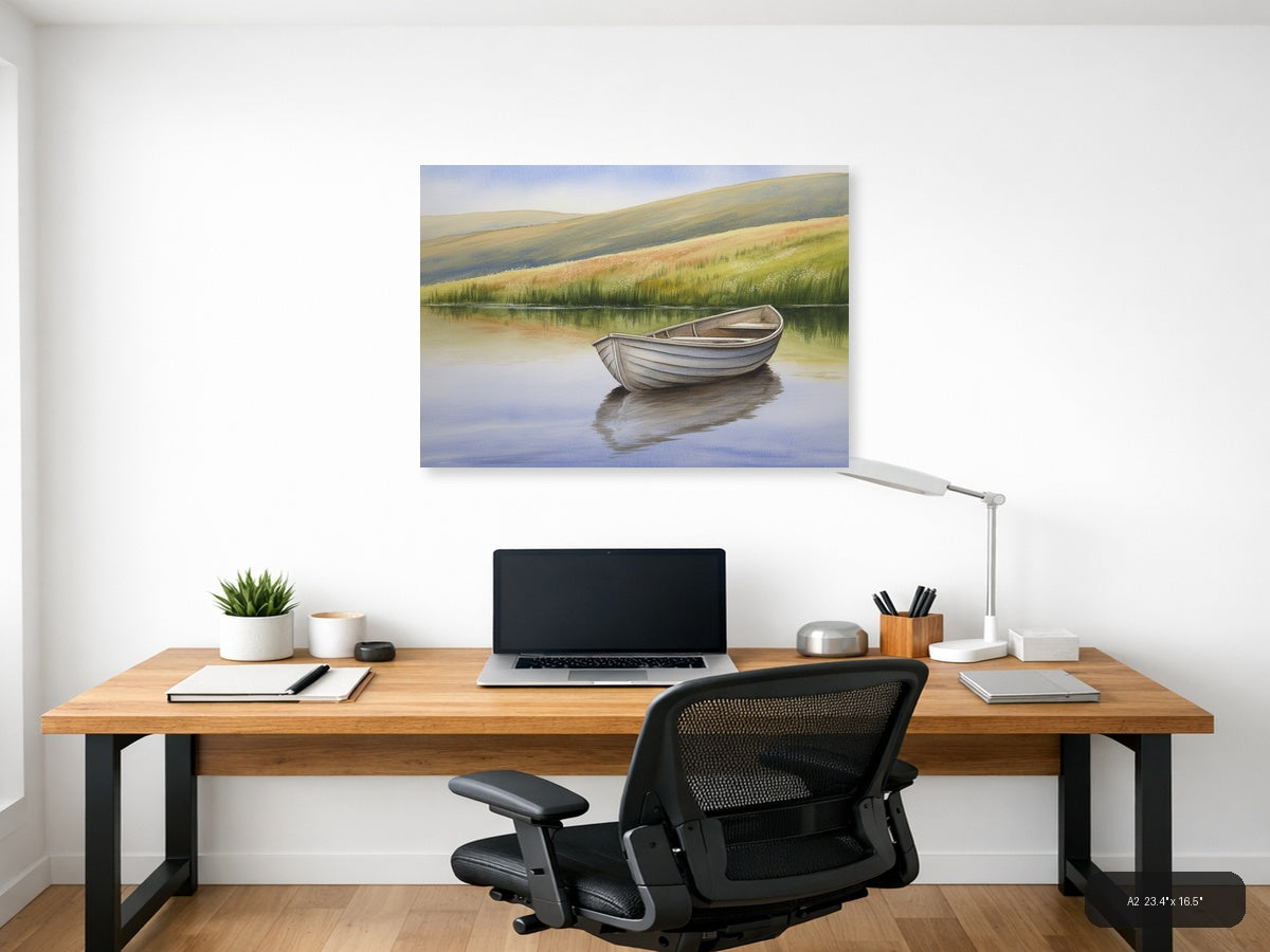 Rn — Watercolor (Landscape) Canvas Print | Watercolor Wall Art | A4 A3 A2 A1 — A2 / Office
