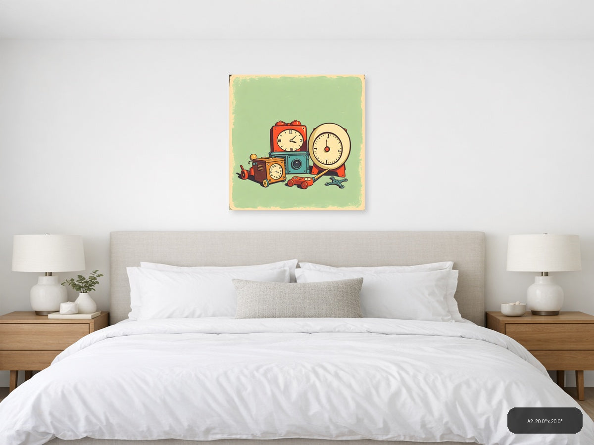 Vintage Toy Collection Retro Wall Art — A2 / Bedroom