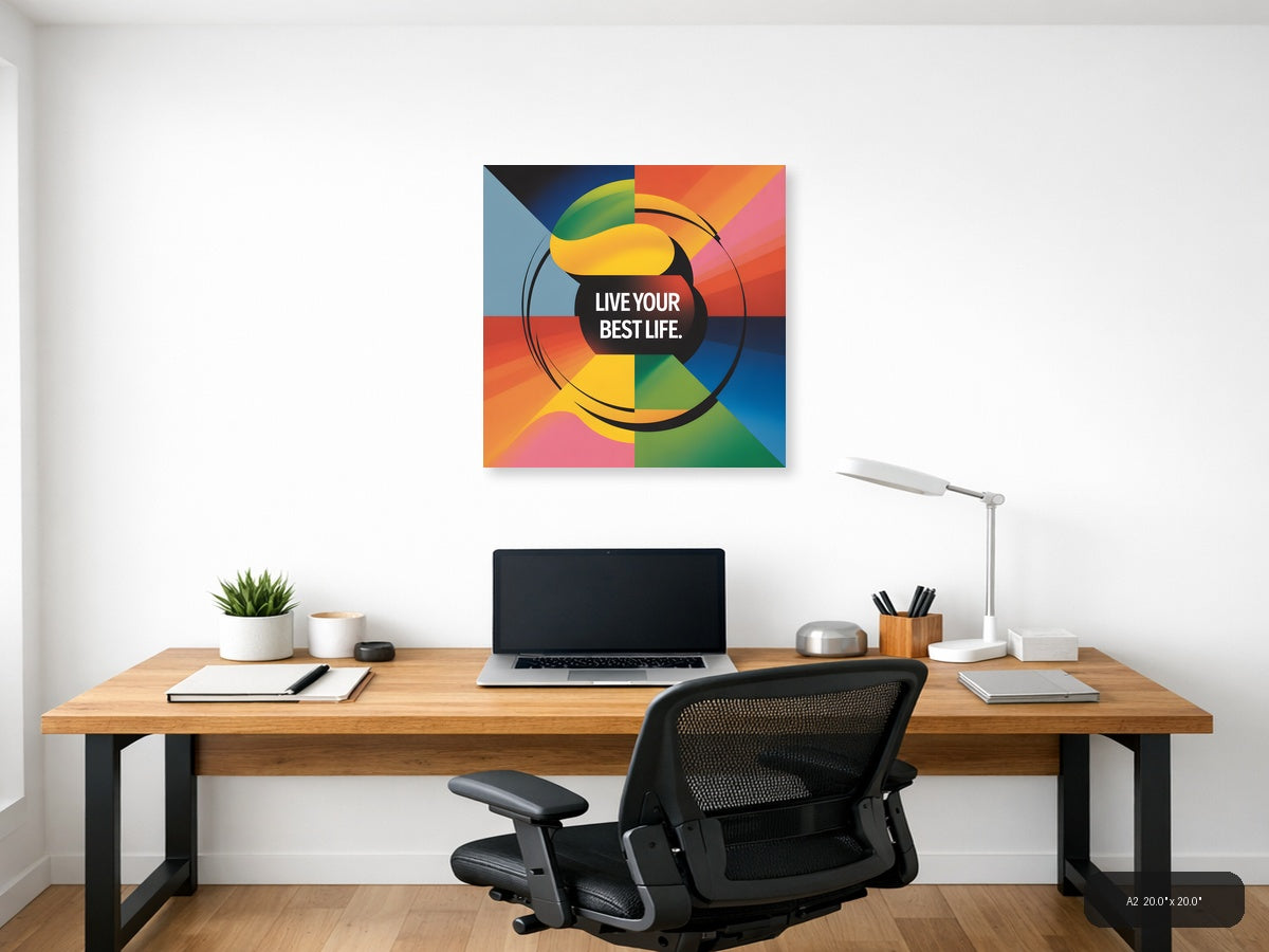Colorful Abstract Circle Motivational Photography Wall Art — A2 / Office