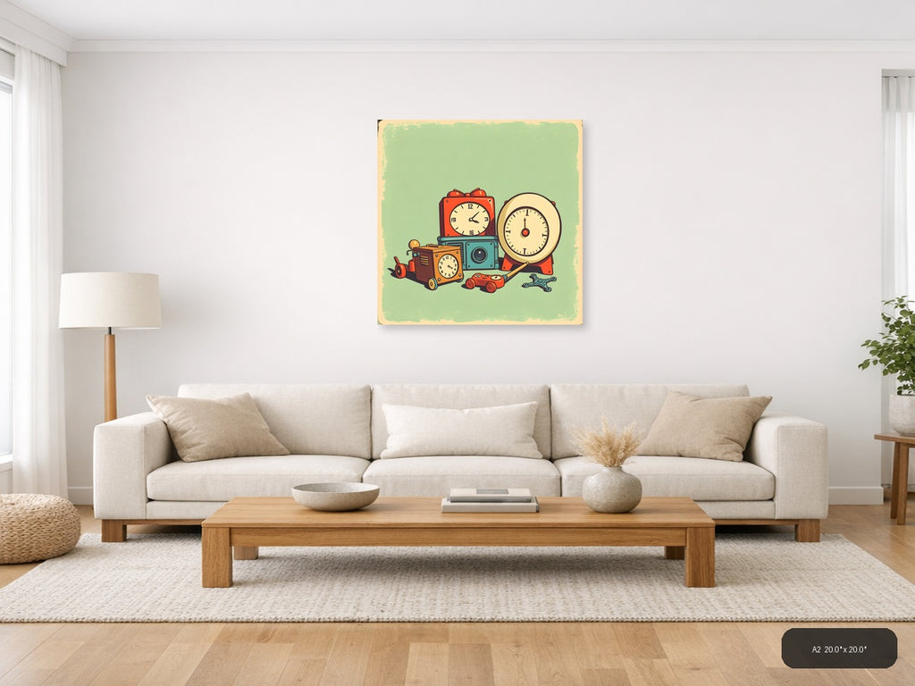 Vintage Toy Collection Retro Wall Art — A2 / Living Room