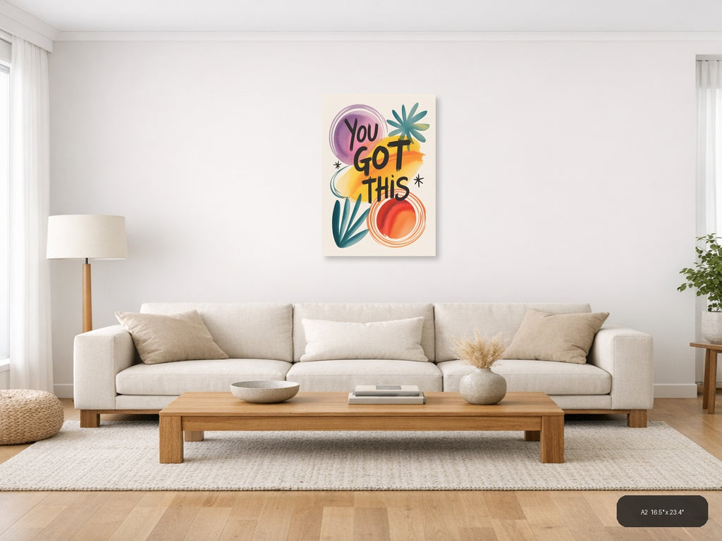 You Got This Watercolor Motivational Wall Art — A2 / Living Room