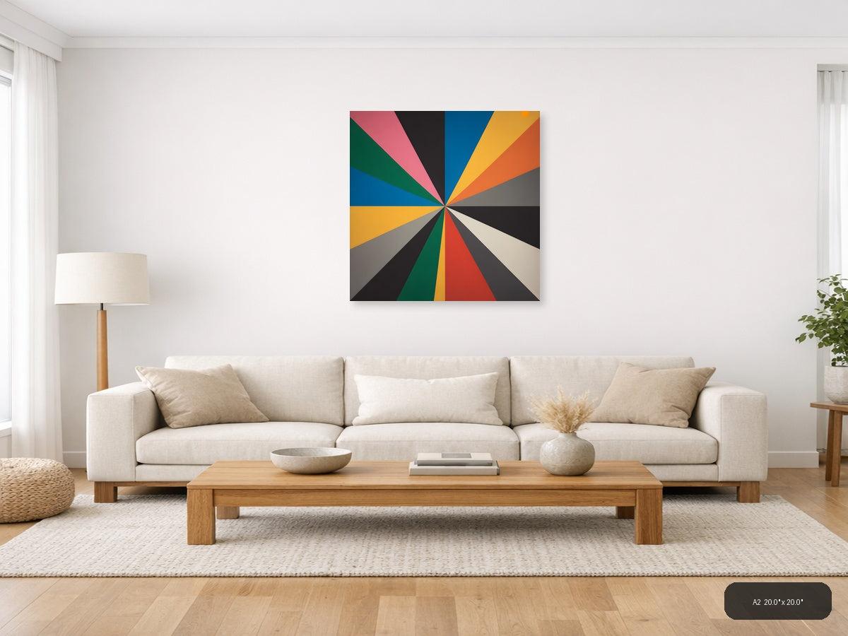 Colorful Radial Sunburst Pattern Photography Wall Art — A2 / Living Room