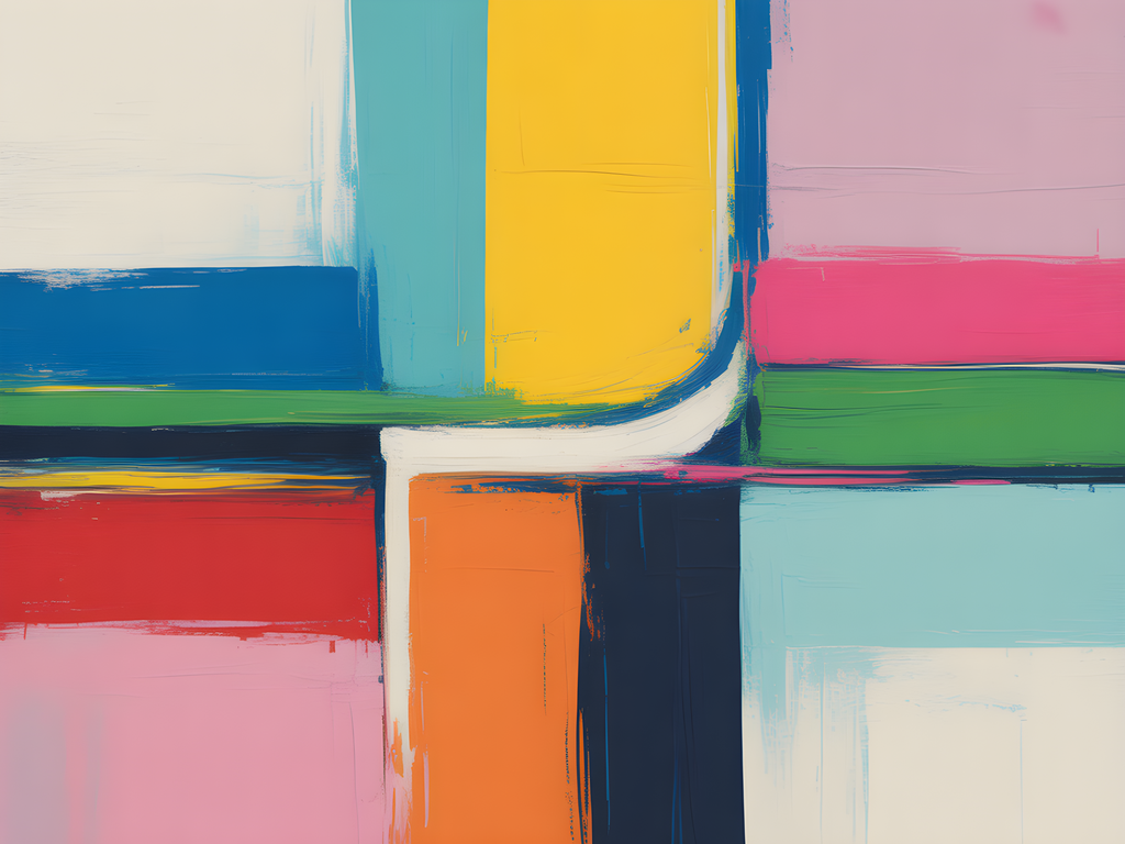 Colorful Abstract Geometric Shapes Modern Wall Art