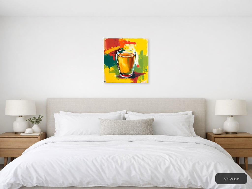 Colorful Abstract Beer Glass Pop Art Wall Art — A3 / Bedroom