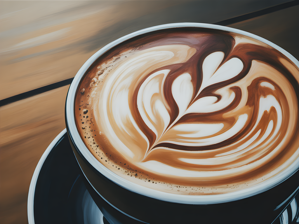 Abstract Latte Art Coffee Cup Landscape Wall Art