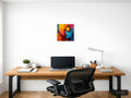 Colorful Abstract Face Profile Yellow Eye Wall Art — A4 / Office