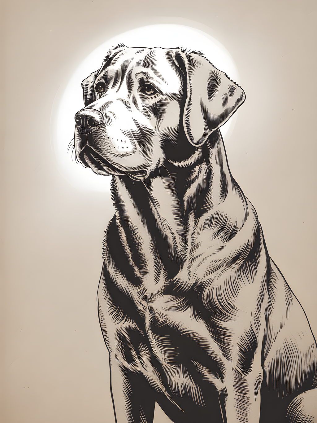 Labrador Retriever Portrait Line Art Wall Art