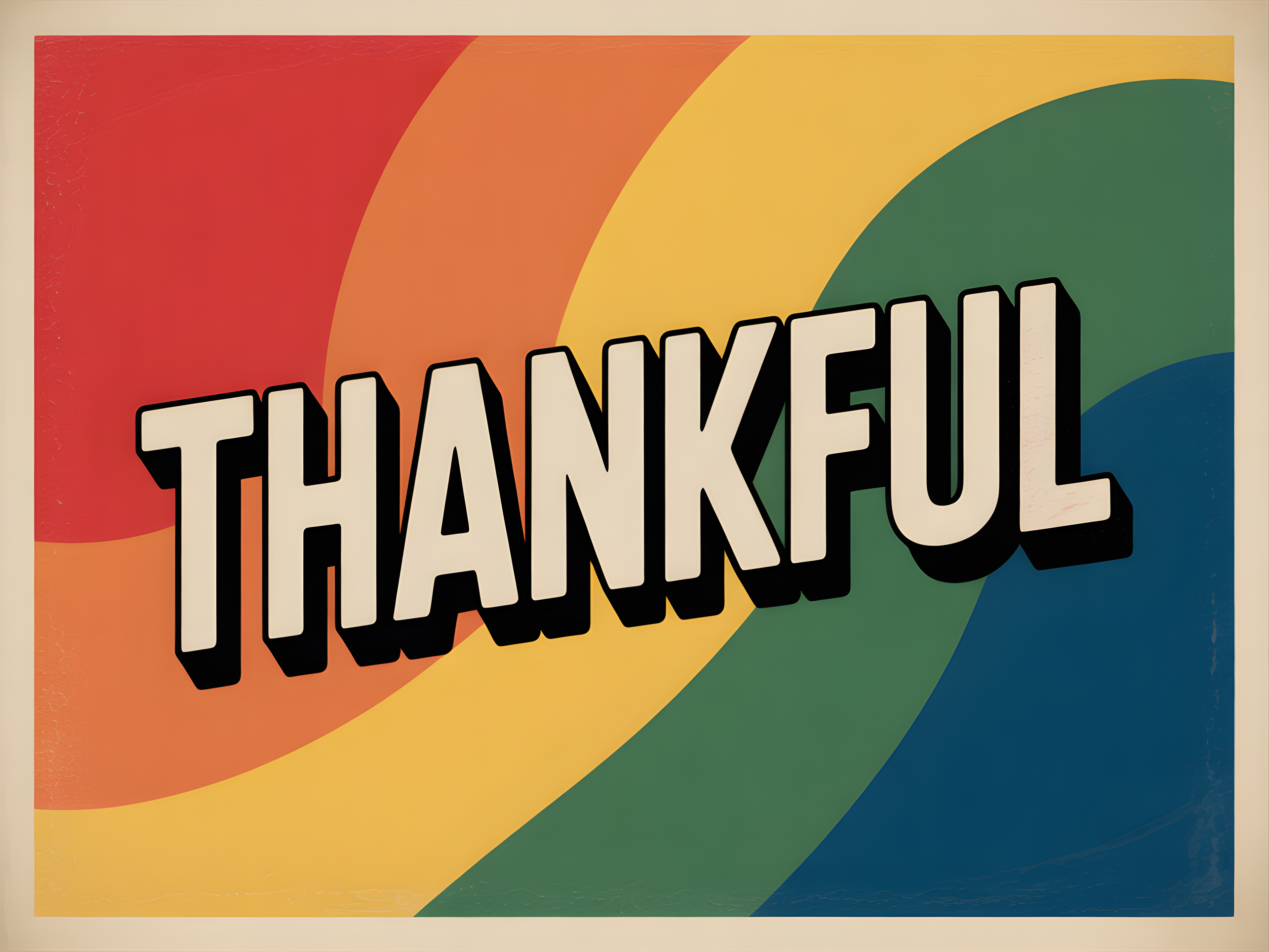 Thankful — Vintage (Landscape) Canvas Print | Vintage Wall Art | A4 A3 A2 A1