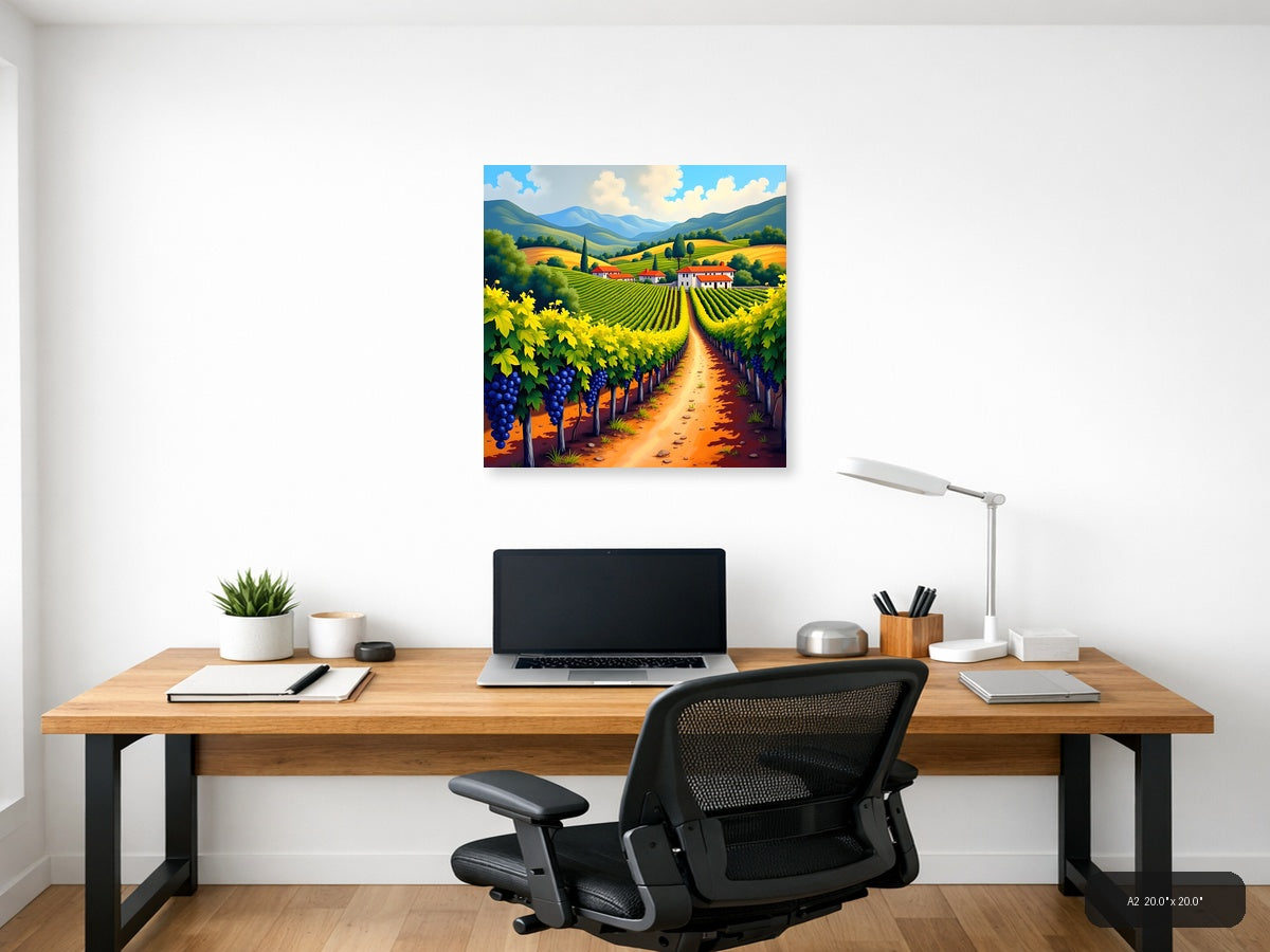 Tuscan Vineyard Landscape Abstract Wall Art — A2 / Office