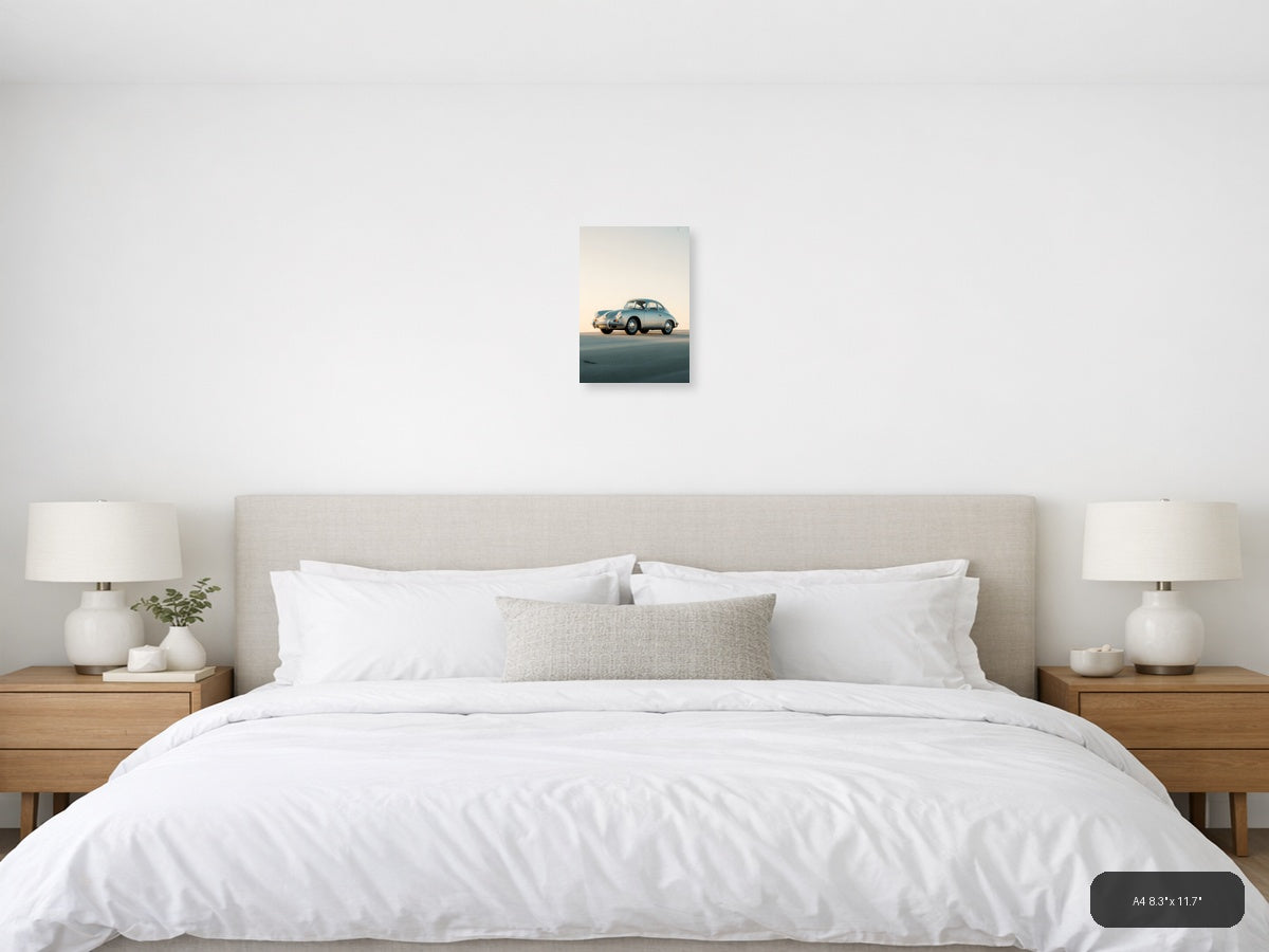 Vintage Porsche 356 Minimalist Wall Art — A4 / Bedroom