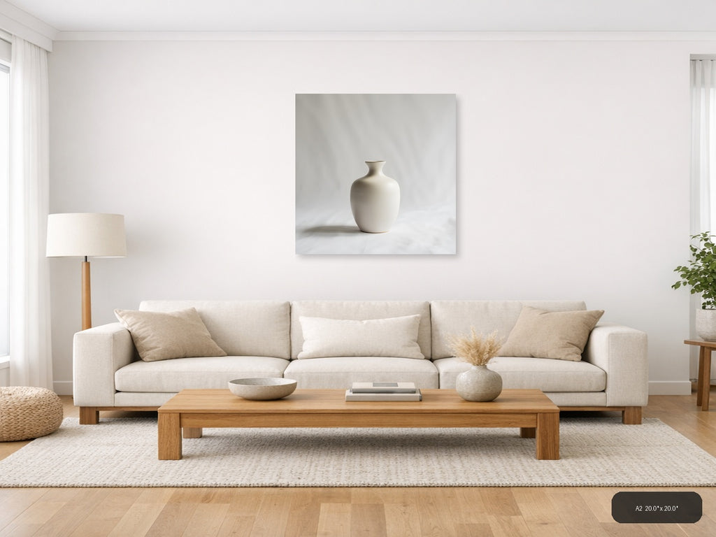 Minimalist White Ceramic Vase Sculpture Wall Art — A2 / Living Room