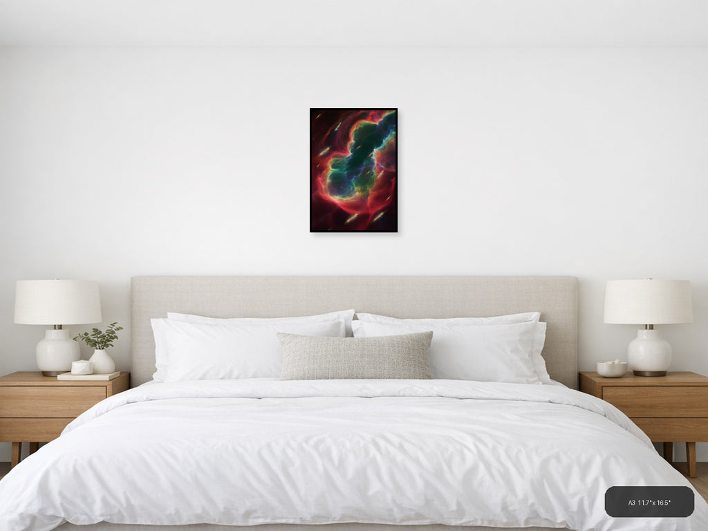 Vibrant Abstract Nebula Swirl - Colorful Modern Wall Art — A3 / Bedroom