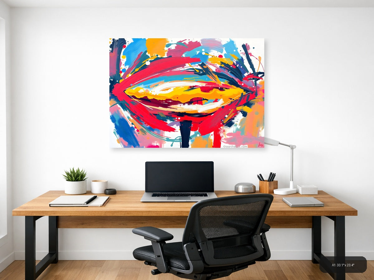 Colorful Abstract Face Expression Wall Art — A1 / Office