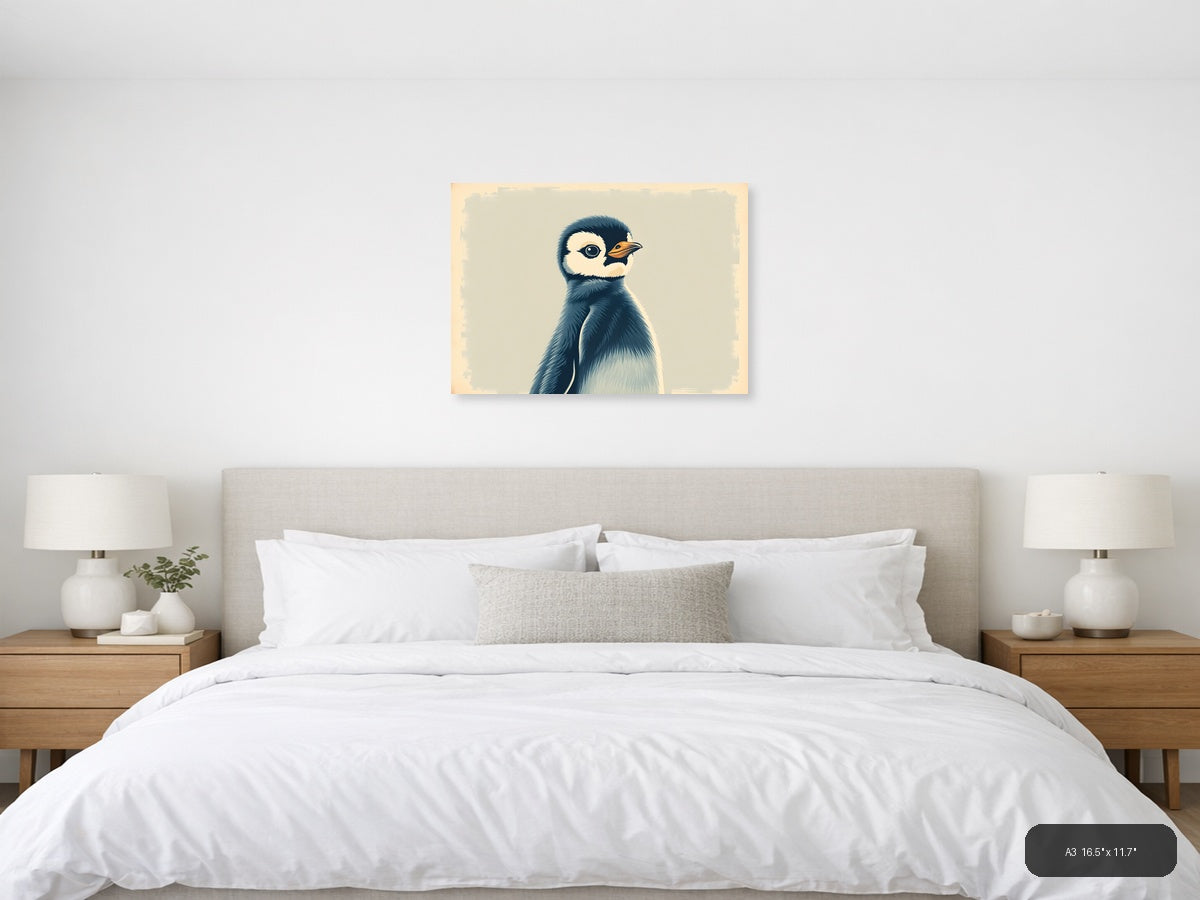Vintage Meerkat Portrait Wall Art — A3 / Bedroom