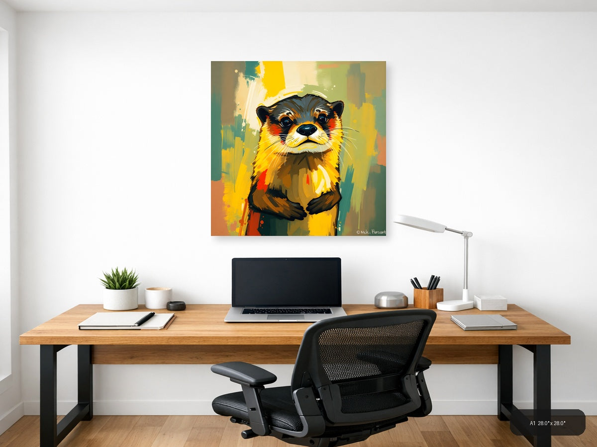 Colorful Otter Abstract Portrait Wall Art — A1 / Office