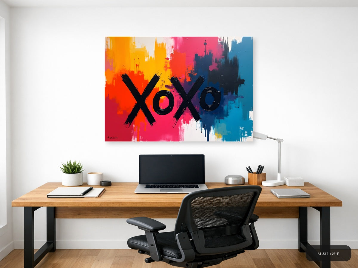 XOXO Abstract Colorful Urban Skyline Wall Art — A1 / Office
