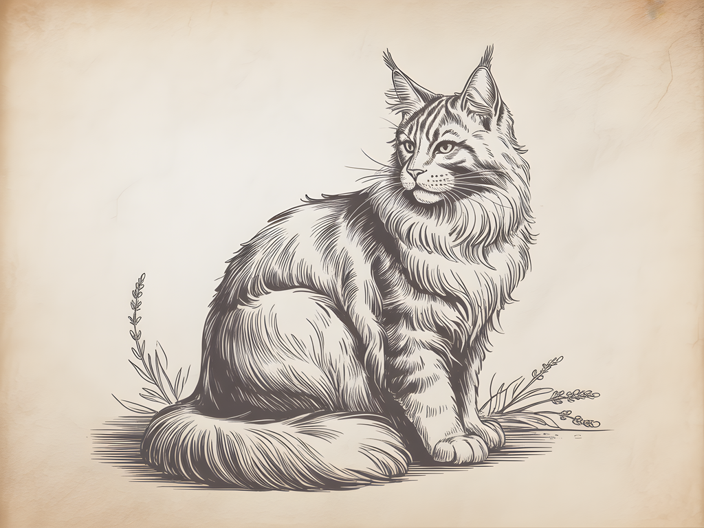 Majestic Lynx Line Art Portrait Wall Art